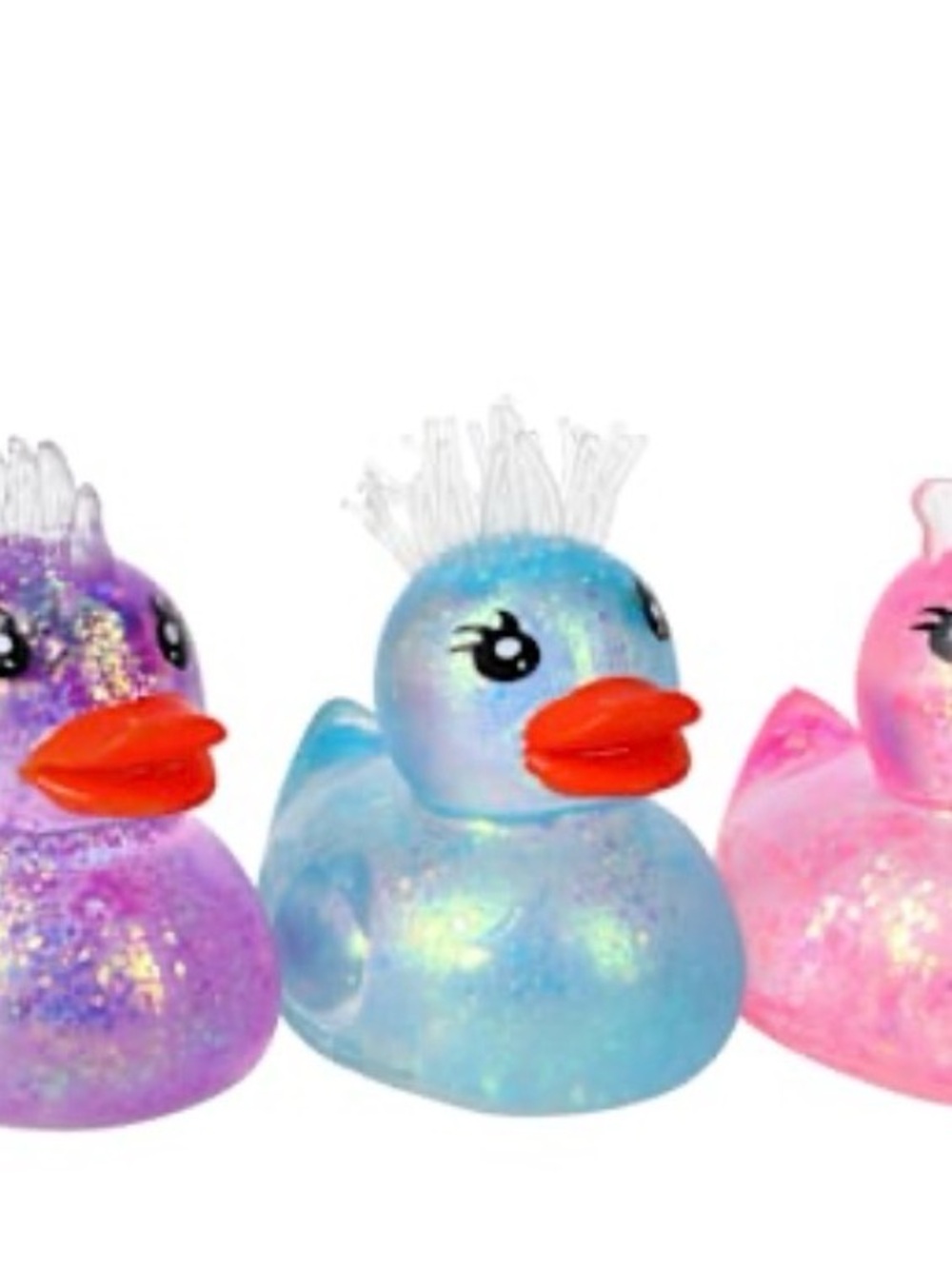 Orb Curiosities Sparklee Duck Iridescent Blue Squeezy Fidget Duck - Picture 3 of 3